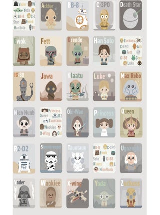 Rouleau de papier peint auto-adhésif - Star Wars - Alphabet pour enfants