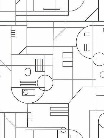 Rouleau de papier peint auto-adhésif - Star Wars Formes Géométriques R2D2 - Blanc et Noir