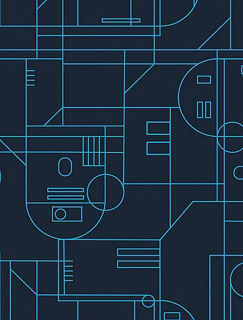 Rouleau de papier peint auto-adhésif - Star Wars Formes Géométriques R2D2 - Bleu