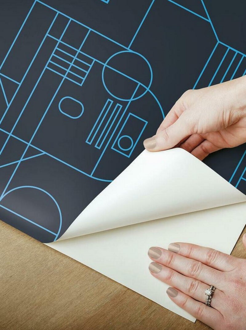 Rouleau de papier peint auto-adhésif - Star Wars Formes Géométriques R2D2 - Bleu Bleu - Kiabi