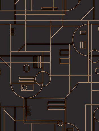 Rouleau de papier peint auto-adhésif - Star Wars Formes Géométriques R2D2 - Noir