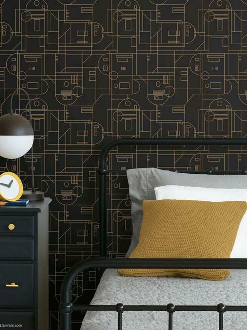 Rouleau de papier peint auto-adhésif - Star Wars Formes Géométriques R2D2 - Noir - Kiabi