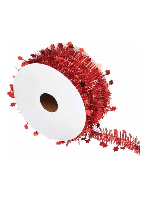 Rouleau guirlande de noel etoile 2 plis 3 m rouge - Kiabi