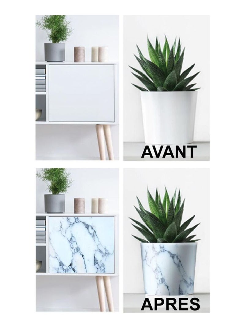 Rouleau Sticker Aspect Marbre Gris - Kiabi