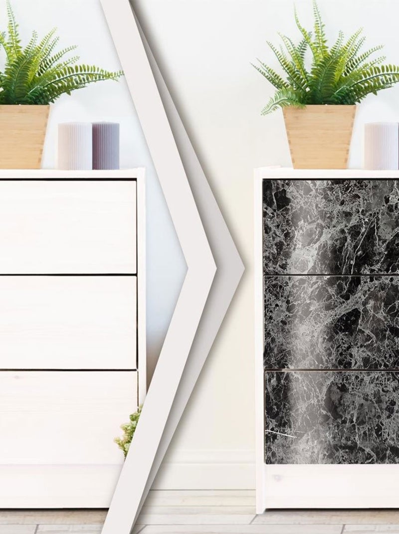 Rouleau sticker aspect marbre Gris Noir - Kiabi