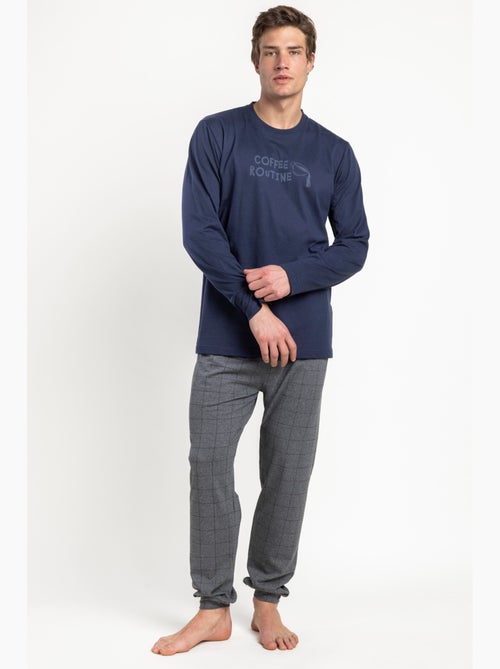 Routine café pour hommes - Pyjama à manches longues - Kiabi