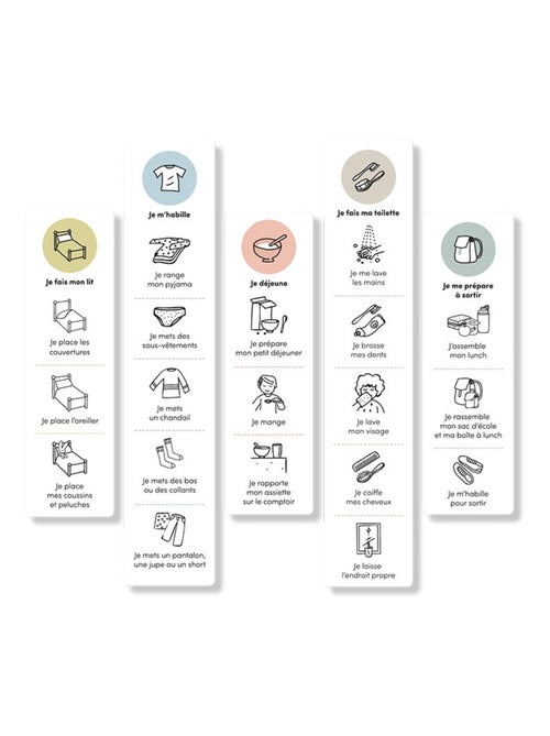Routines du matin - Autocollants repositionnables - Kiabi