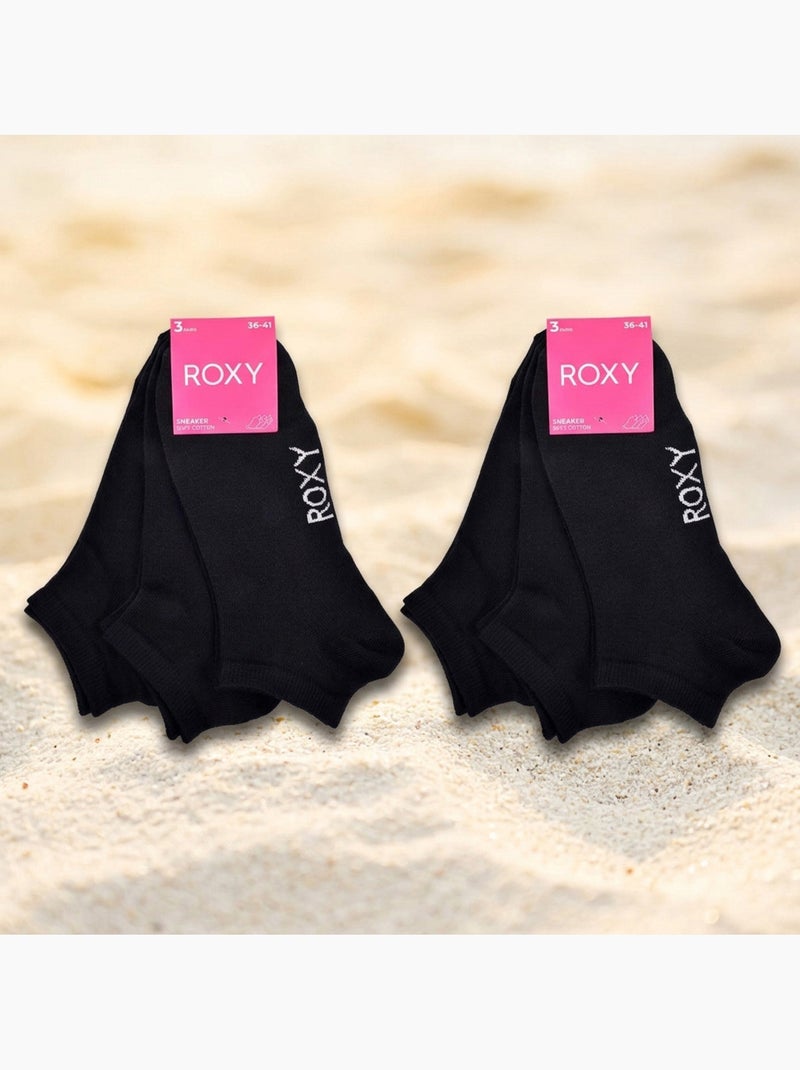 ROXY Chaussettes Fille Sneaker Pack 6 (Lot) - Coton Respirant Noir - Kiabi