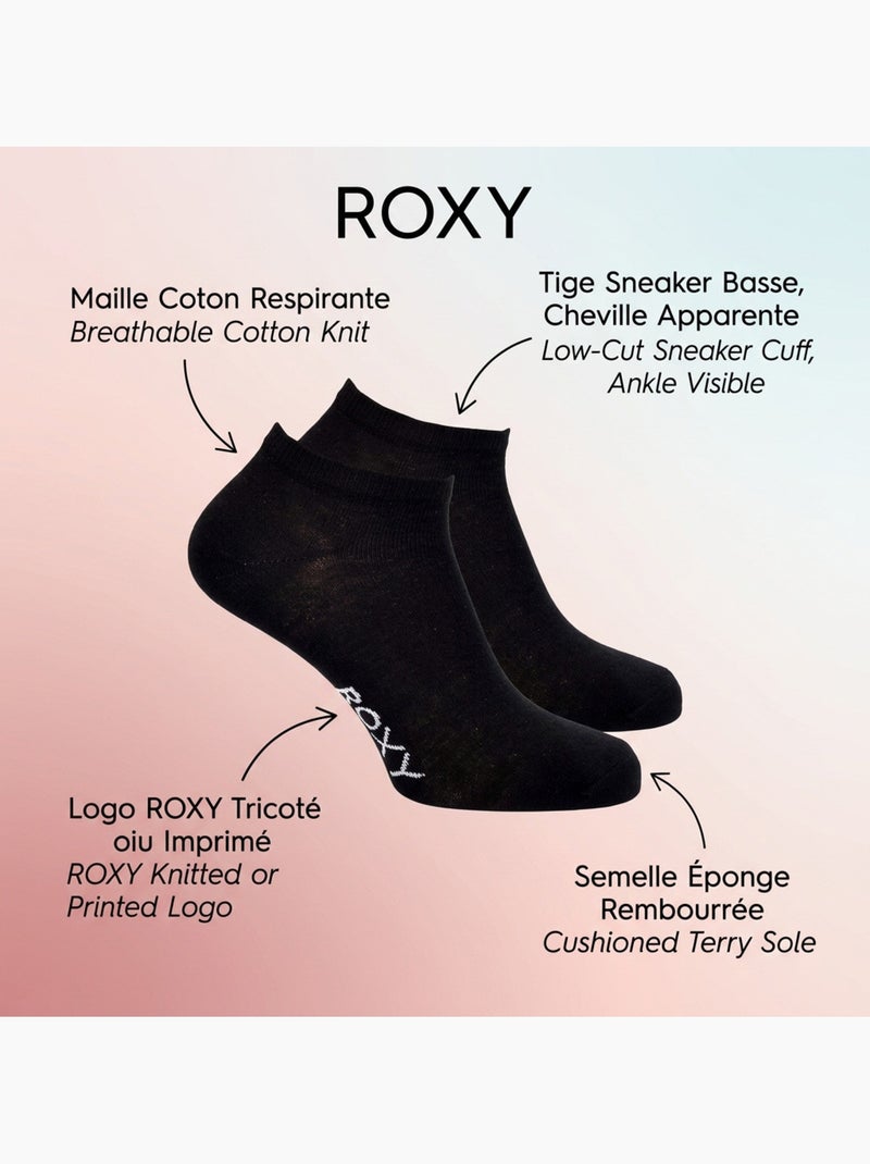 ROXY Chaussettes Fille Sneaker Pack 6 (Lot) - Coton Respirant Noir - Kiabi