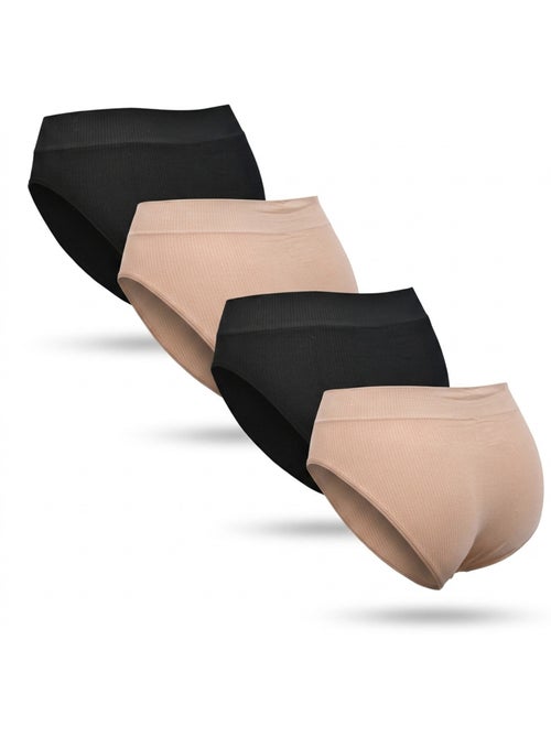 ROXY Culottes Seamless Côtelées x4 - Noir & Chair - Kiabi ROXY Culottes Seamless Côtelées x4 - Noir & Chair - Kiabi