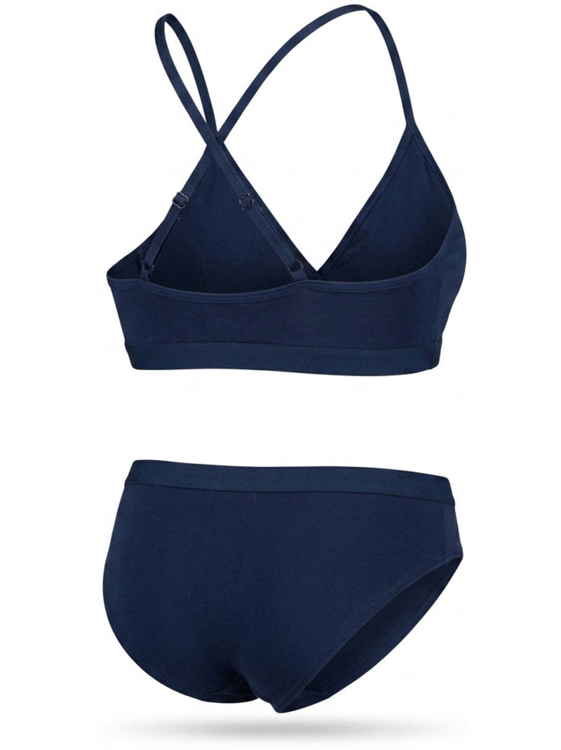 ROXY Lot 2 Ensembles Fille Brassière Culotte Coton Licence Officielle Bleu marine - Kiabi