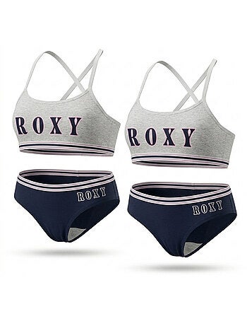 ROXY Lot 2 Ensembles Fille Brassière Culotte Coton Licence Officielle