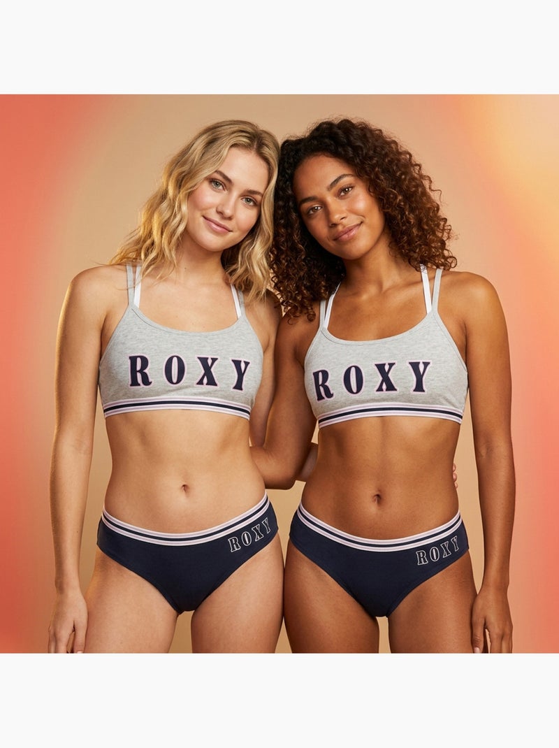 ROXY Lot 2 Ensembles Fille Brassière Culotte Coton Licence Officielle Gris Bleu marine - Kiabi