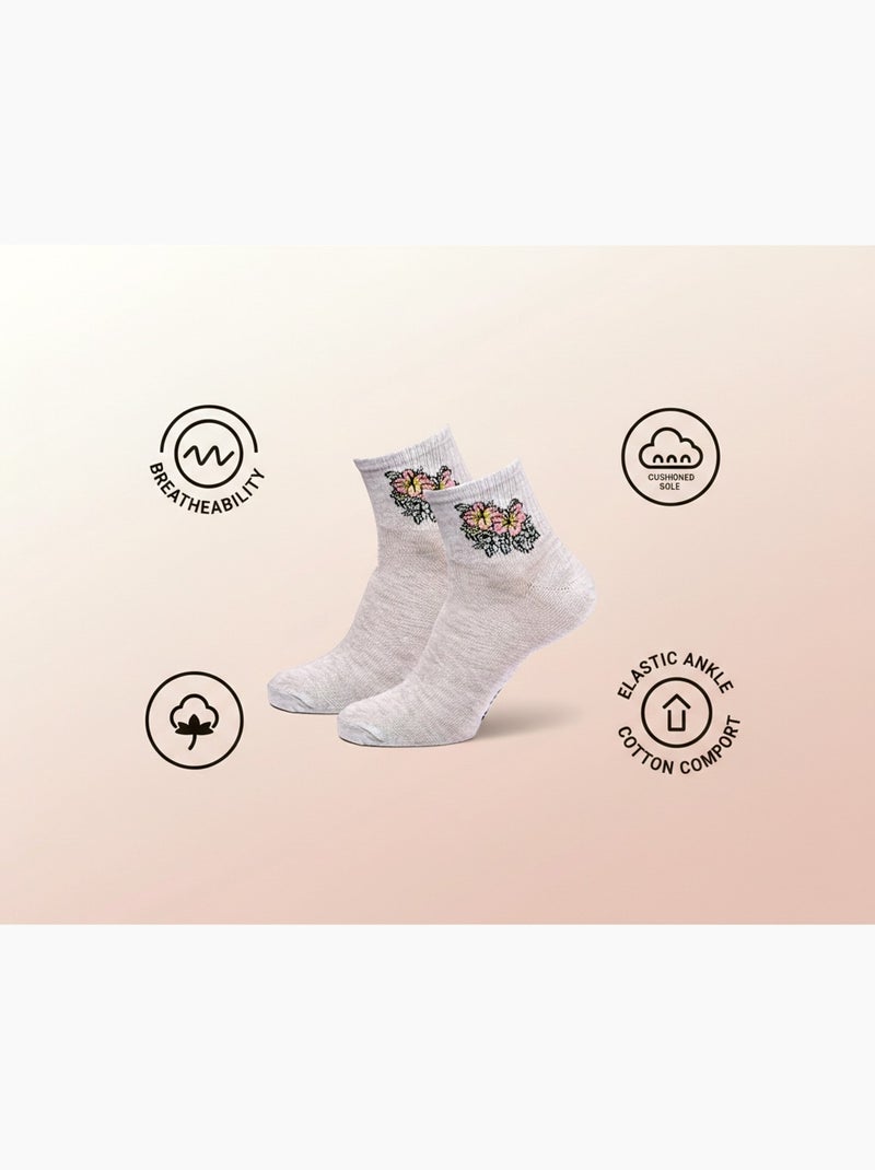 ROXY Lot Chaussettes Courtes Quarter – Pack de 6 Paires Blanc Gris Noir - Kiabi