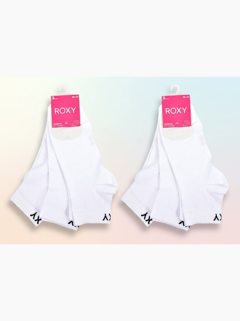 ROXY Lot Chaussettes Courtes Quarter – Pack de 6 Paires Blanc - Kiabi