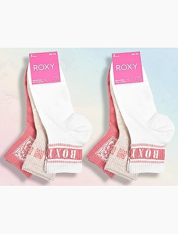 ROXY Lot Chaussettes Courtes Quarter – Pack de 6 Paires