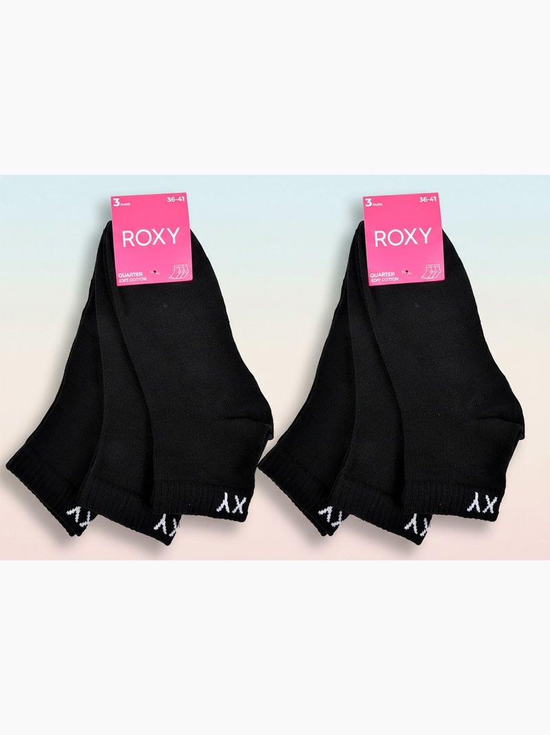 ROXY Lot Chaussettes Courtes Quarter – Pack de 6 Paires Noir - Kiabi