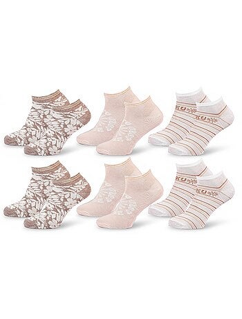 ROXY Lot Chaussettes Courtes Sneaker– Pack de 6 Paires