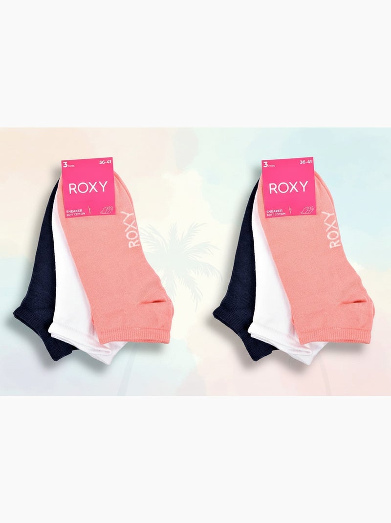 ROXY Lot Chaussettes Courtes Sneaker– Pack de 6 Paires Bleu Rose Blanc - Kiabi