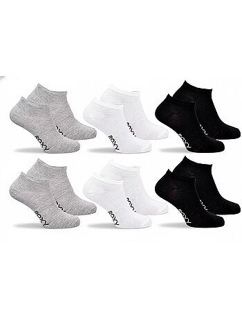 ROXY Lot Chaussettes Courtes Sneaker– Pack de 6 Paires