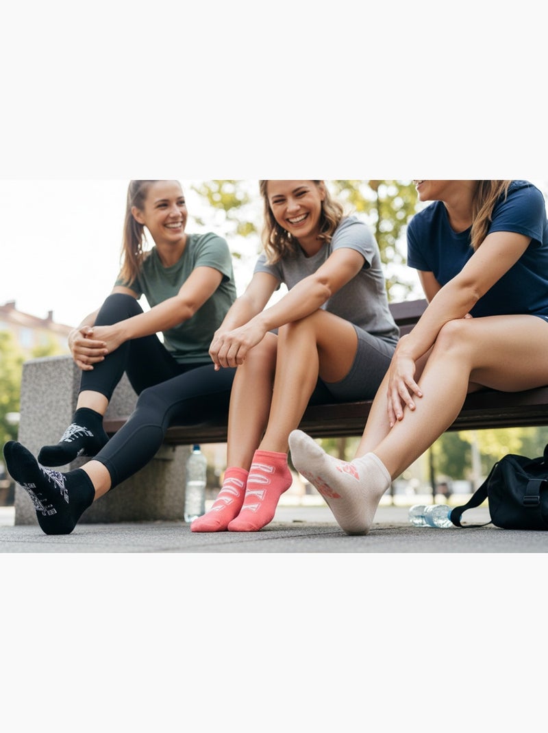 ROXY Lot Chaussettes Courtes Sneaker– Pack de 6 Paires Noir Beige - Kiabi