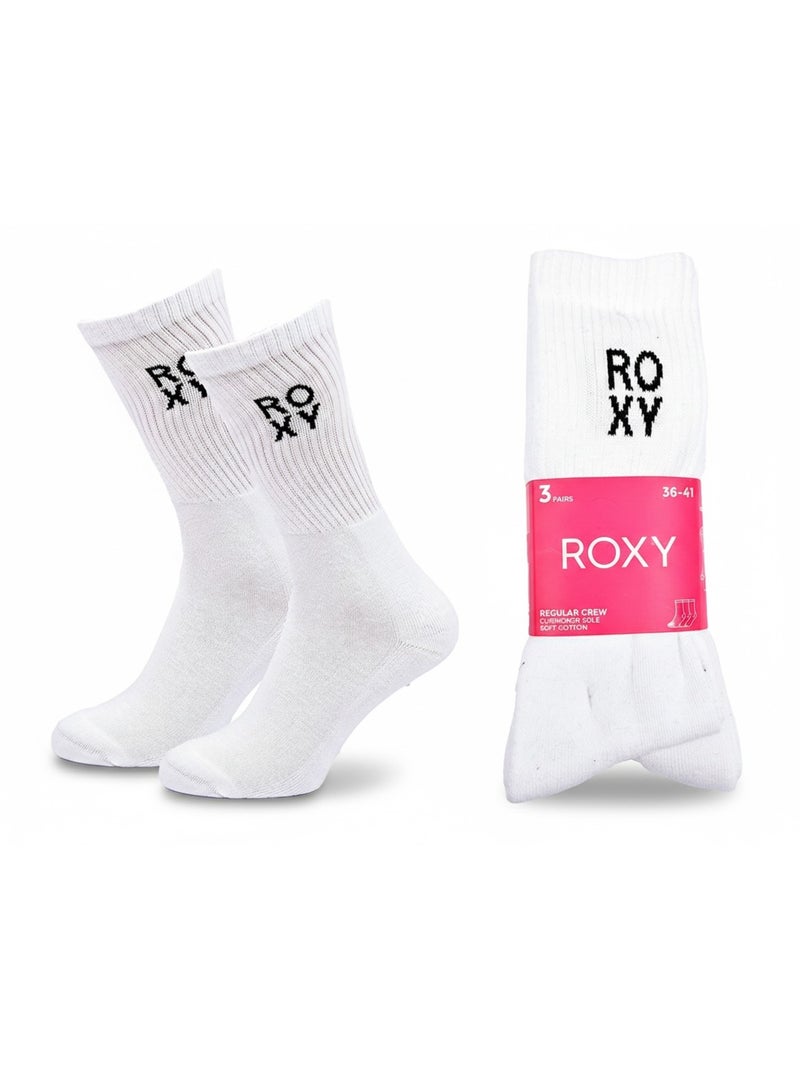 ROXY Lot Chaussettes Femme Crew – Pack 6 Paires Blanc - Kiabi