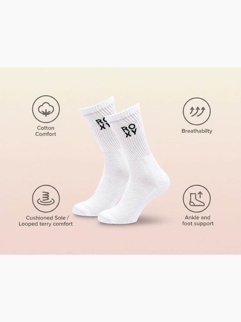 ROXY Lot Chaussettes Femme Crew – Pack 6 Paires Blanc - Kiabi