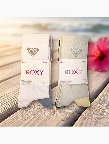 ROXY Lot Chaussettes Femme Crew – Pack 6 Paires