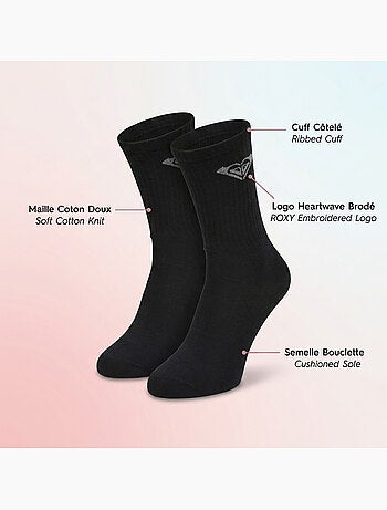 ROXY Lot Chaussettes Femme Crew – Pack 6 Paires