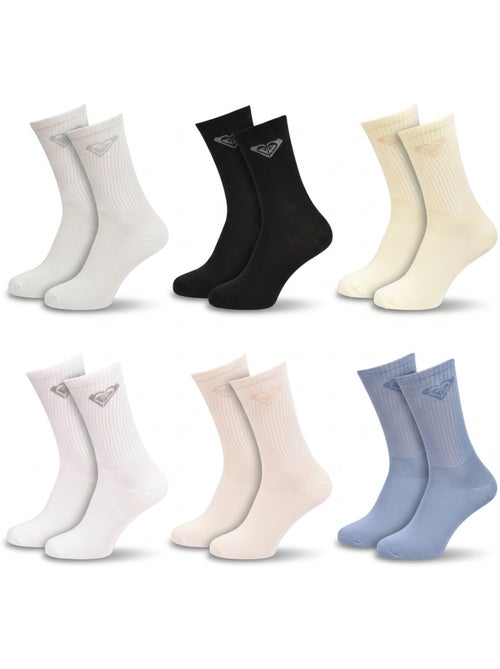 ROXY Lot Chaussettes Femme Crew – Pack 6 Paires - Kiabi ROXY Lot Chaussettes Femme Crew – Pack 6 Paires - Kiabi
