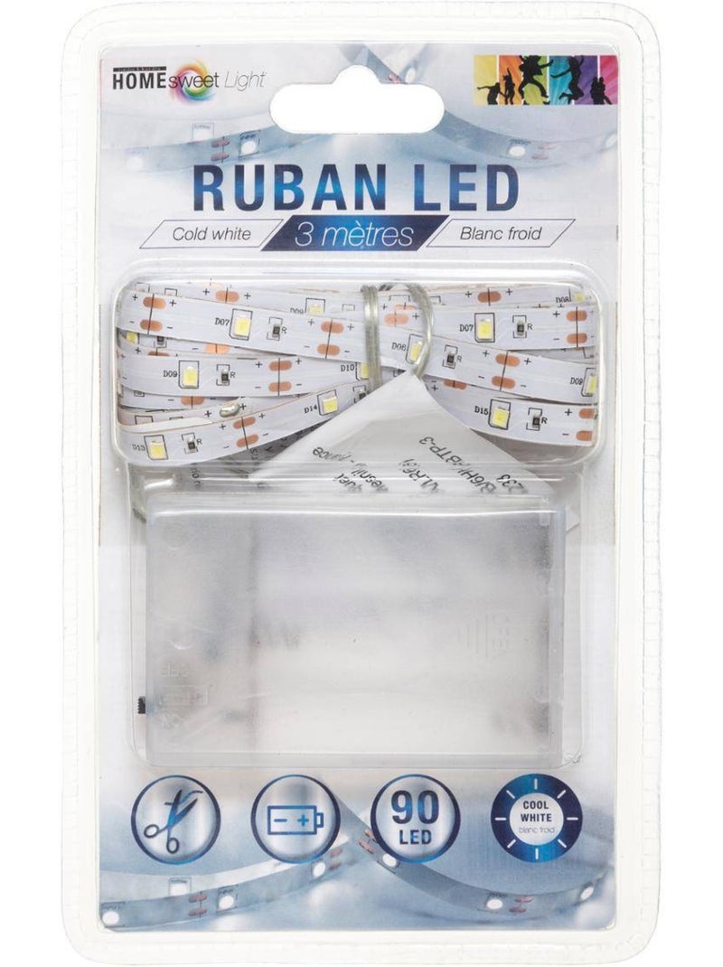 Ruban led à pile lumy Blanc froid - Kiabi