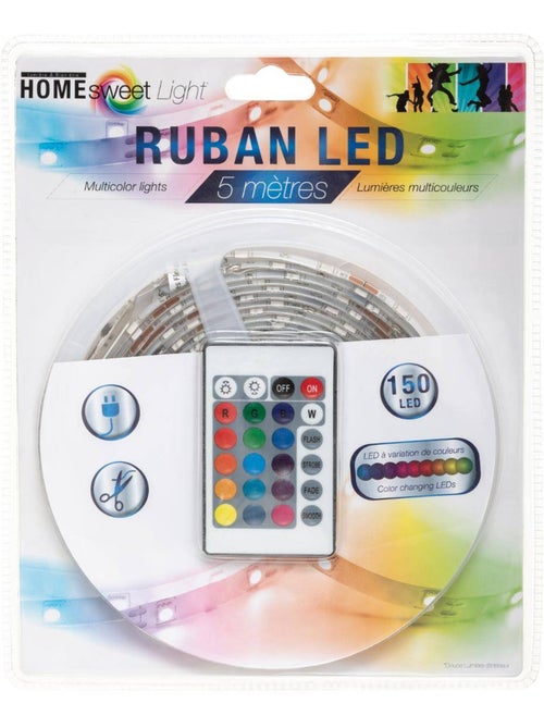 Ruban led multicolore avec télécommande lumy - Kiabi