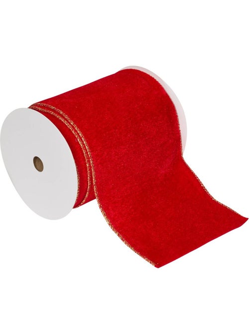 Ruban velours 12 cm x 5m rouge - Kiabi