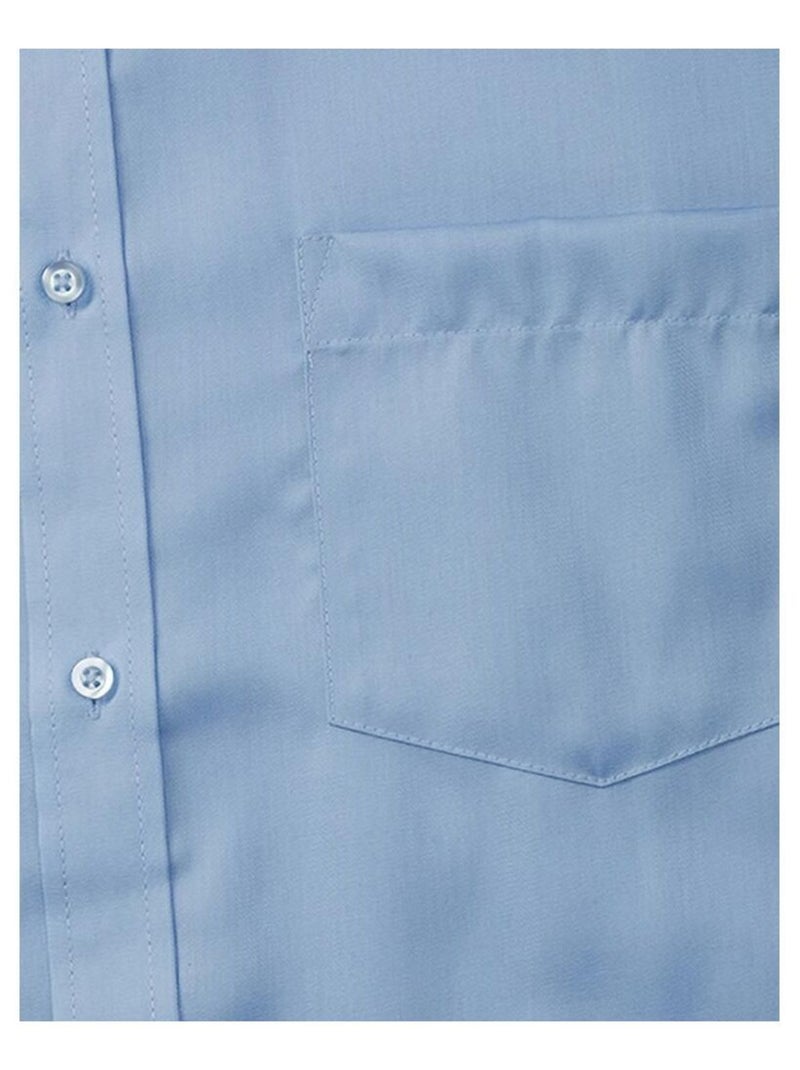 Russell - Chemise à manches courtes sans repassage Bleu clair - Kiabi