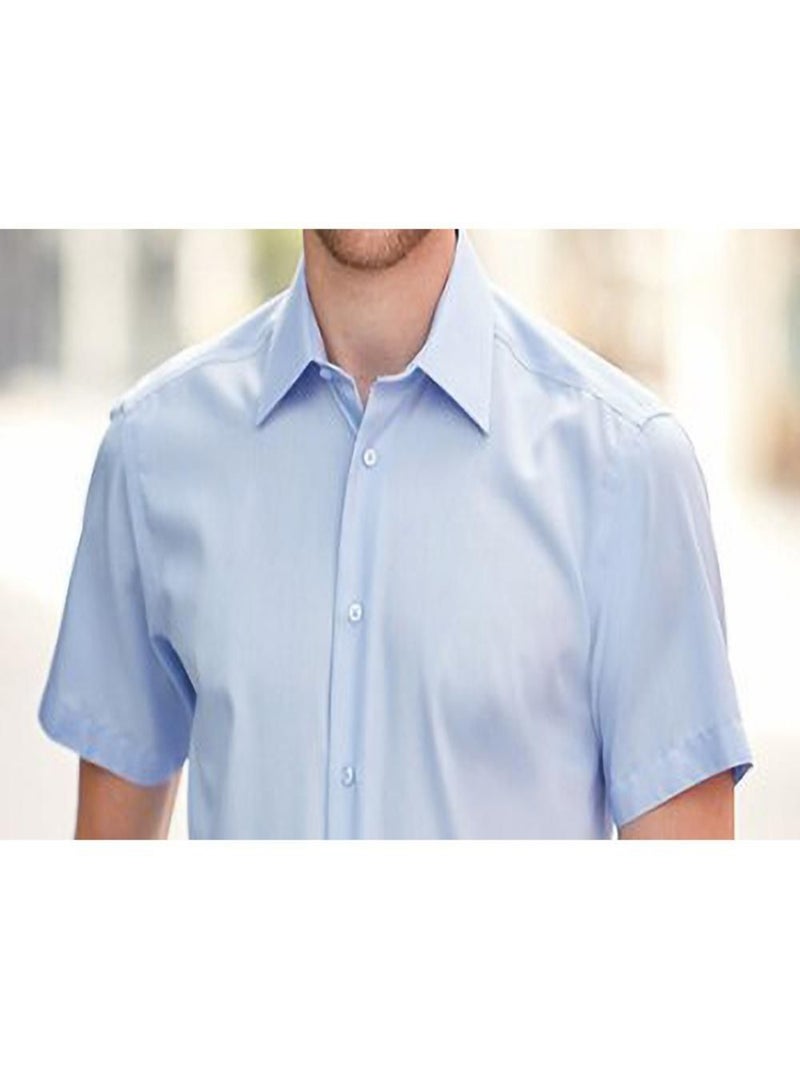 Russell - Chemise à manches courtes sans repassage Bleu clair - Kiabi