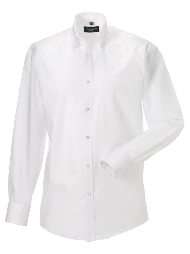 Russell - Chemise à manches longues sans repassage Blanc - Kiabi