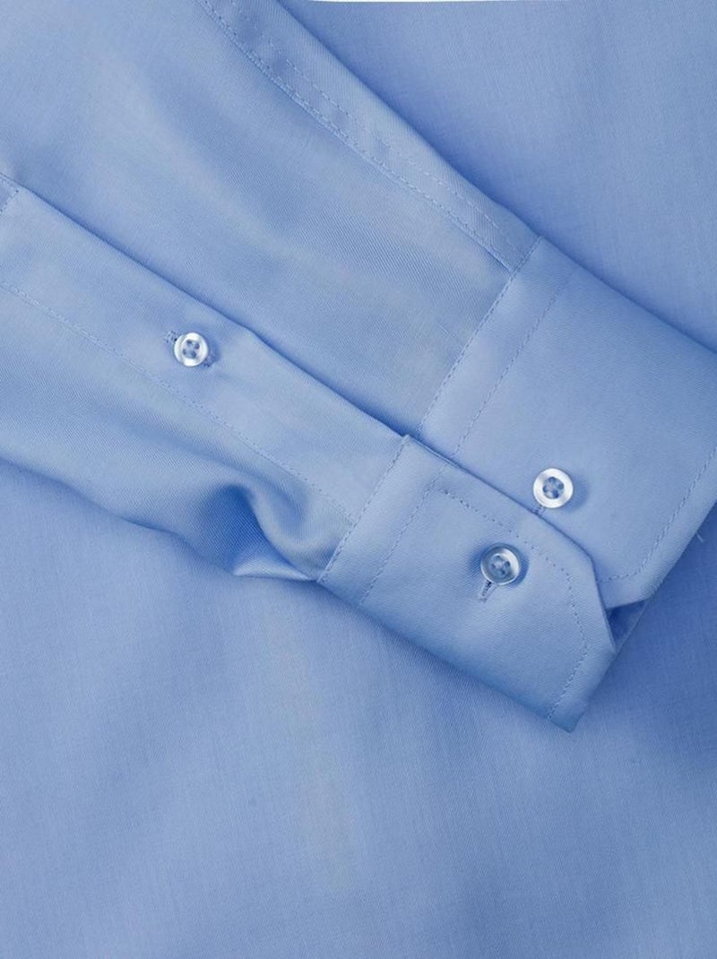 Russell - Chemise à manches longues sans repassage Bleu clair - Kiabi