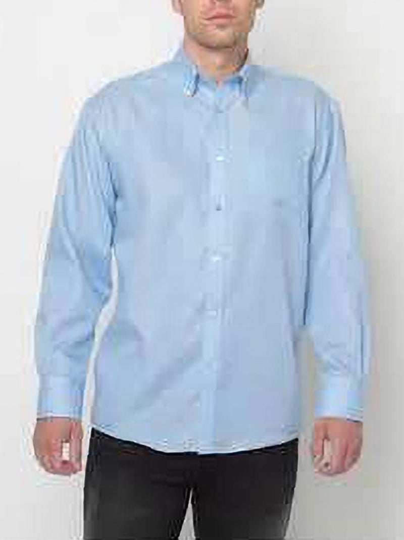 Russell - Chemise à manches longues sans repassage Bleu clair - Kiabi