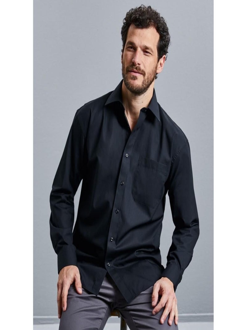 Russell - Chemise de travail à manches longues 100% coton Noir - Kiabi