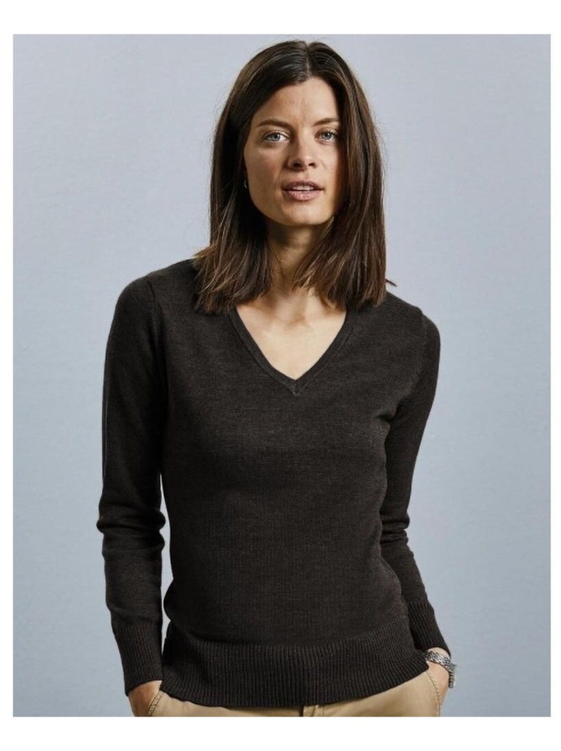 Russell - Pull col V COLLECTION Gris foncé - Kiabi
