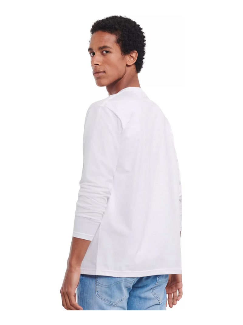 Russell - T-shirt manches longues motif/style uni CLASSIC Blanc - Kiabi