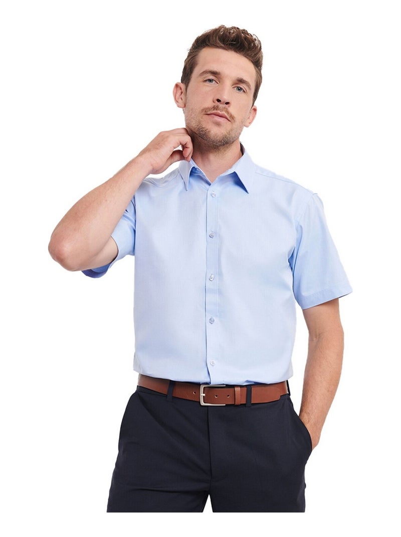 Russell Collection - Chemise manches courtes Bleu clair - Kiabi