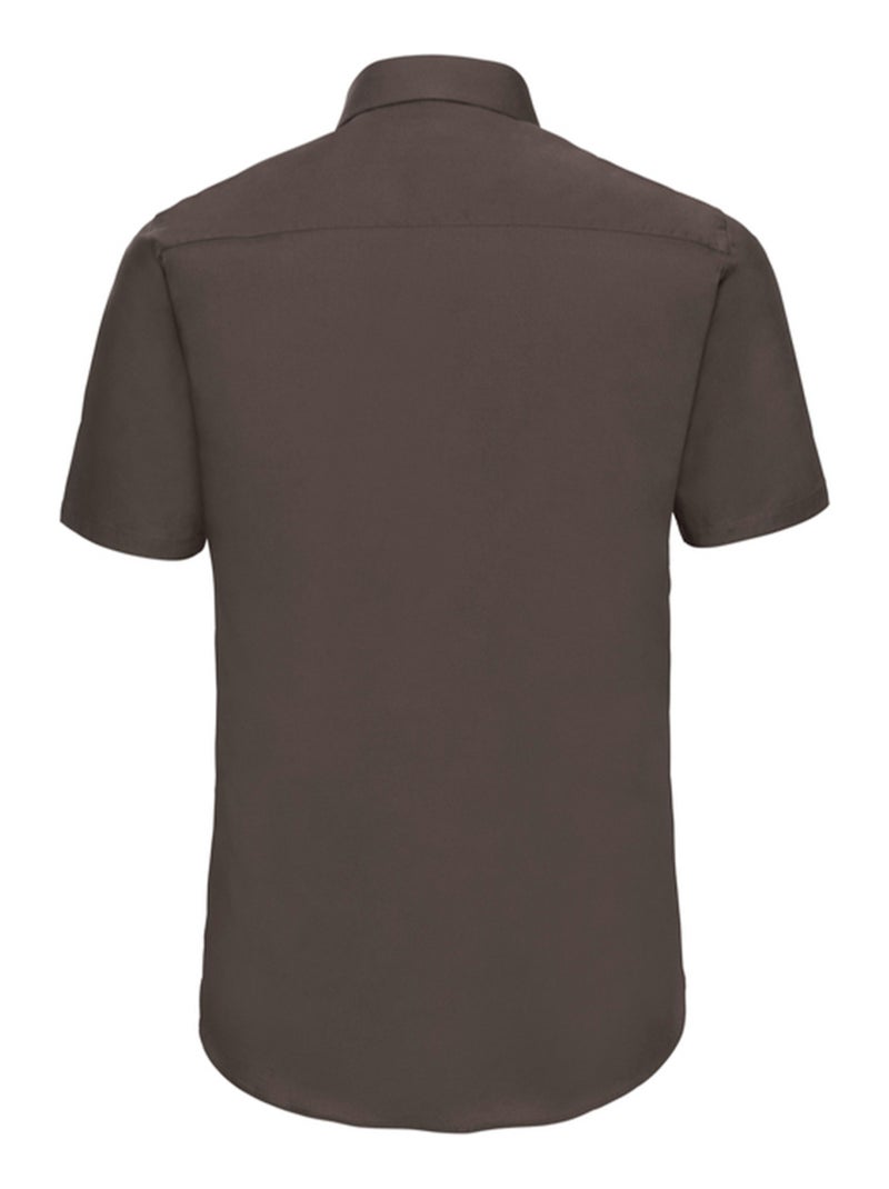 Russell Collection - Chemise manches courtes Marron chocolat - Kiabi