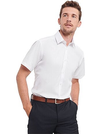 Russell Collection - Chemise manches courtes motif/style uni