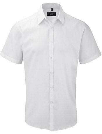 Russell Collection - Chemise manches courtes motif/style uni