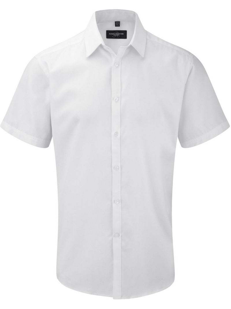 Russell Collection - Chemise manches courtes motif/style uni Blanc - Kiabi