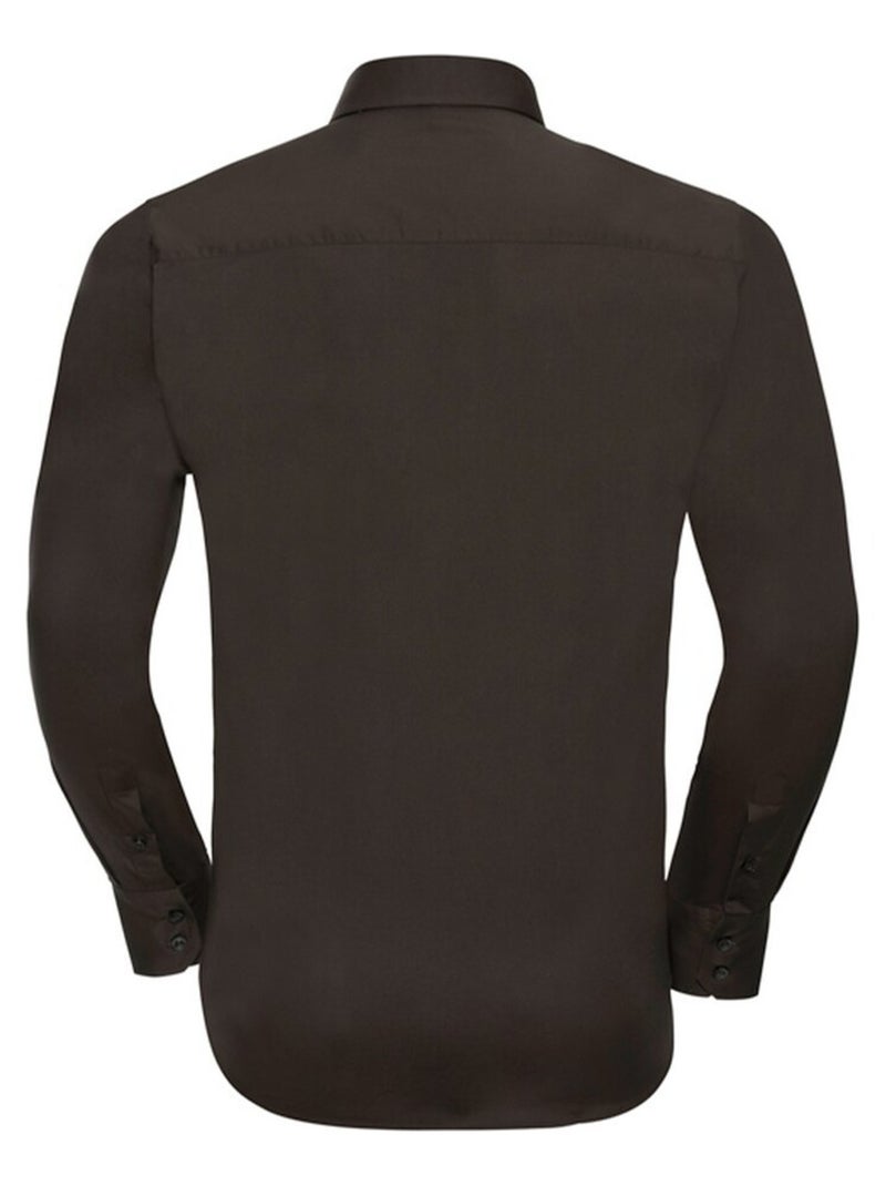 Russell Collection - Chemise manches longues Marron chocolat - Kiabi