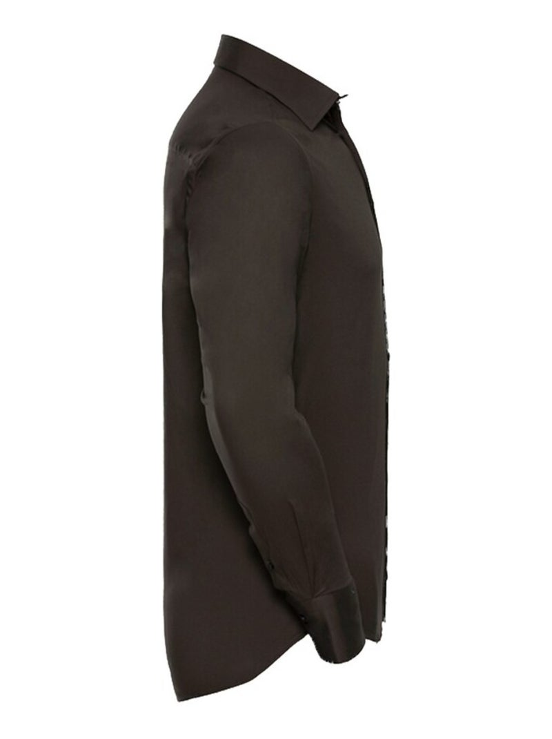 Russell Collection - Chemise manches longues Marron chocolat - Kiabi