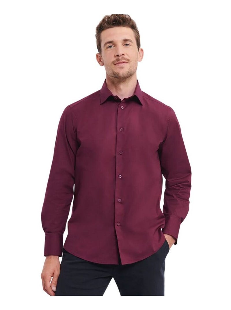 Russell Collection - Chemise manches longues Marron tabac - Kiabi