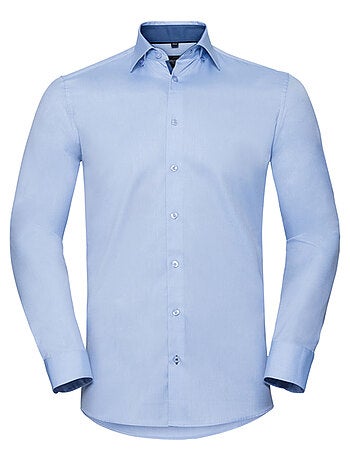Russell Collection - Chemise manches longues motif/style Contrasté